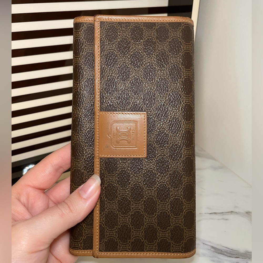 Celine Brown and Gold Clutch with Chain Strap - Picture 3 of 11
